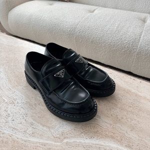 Prada Brushed Leather Loafers